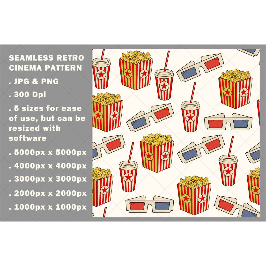 Seamless Retro Cinema Pattern cover image.