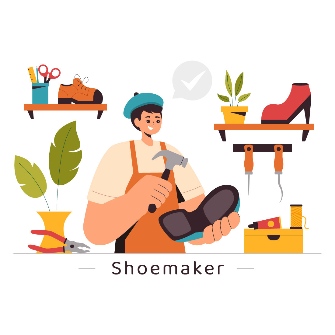 9 Shoemaker Profession Illustration preview image.