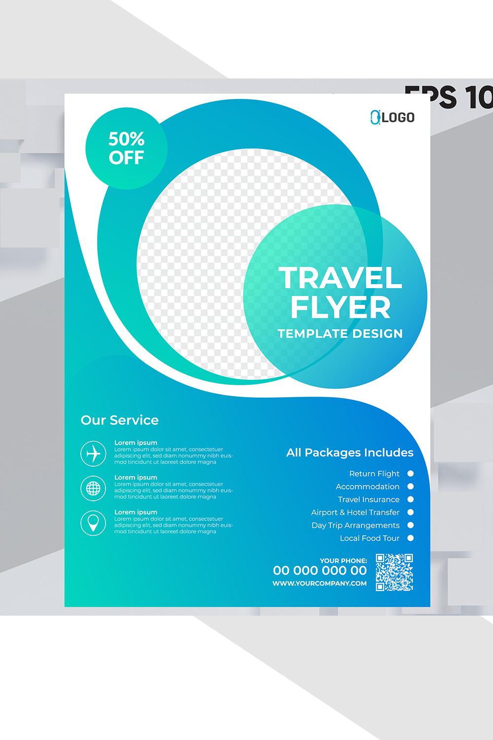 Modern Flyer Design pinterest preview image.