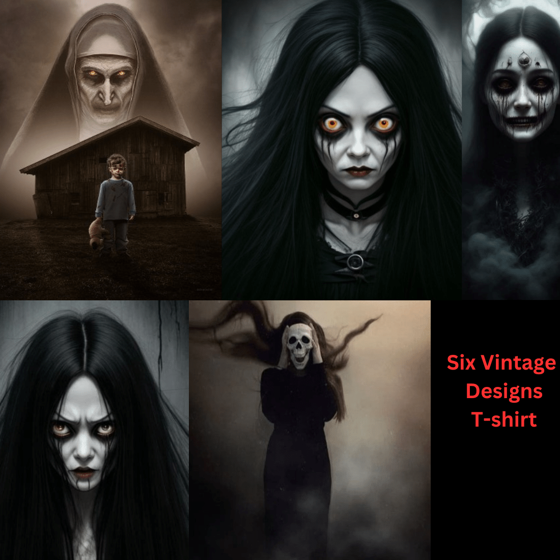 Six Vintage Designs T-shirt cover image.