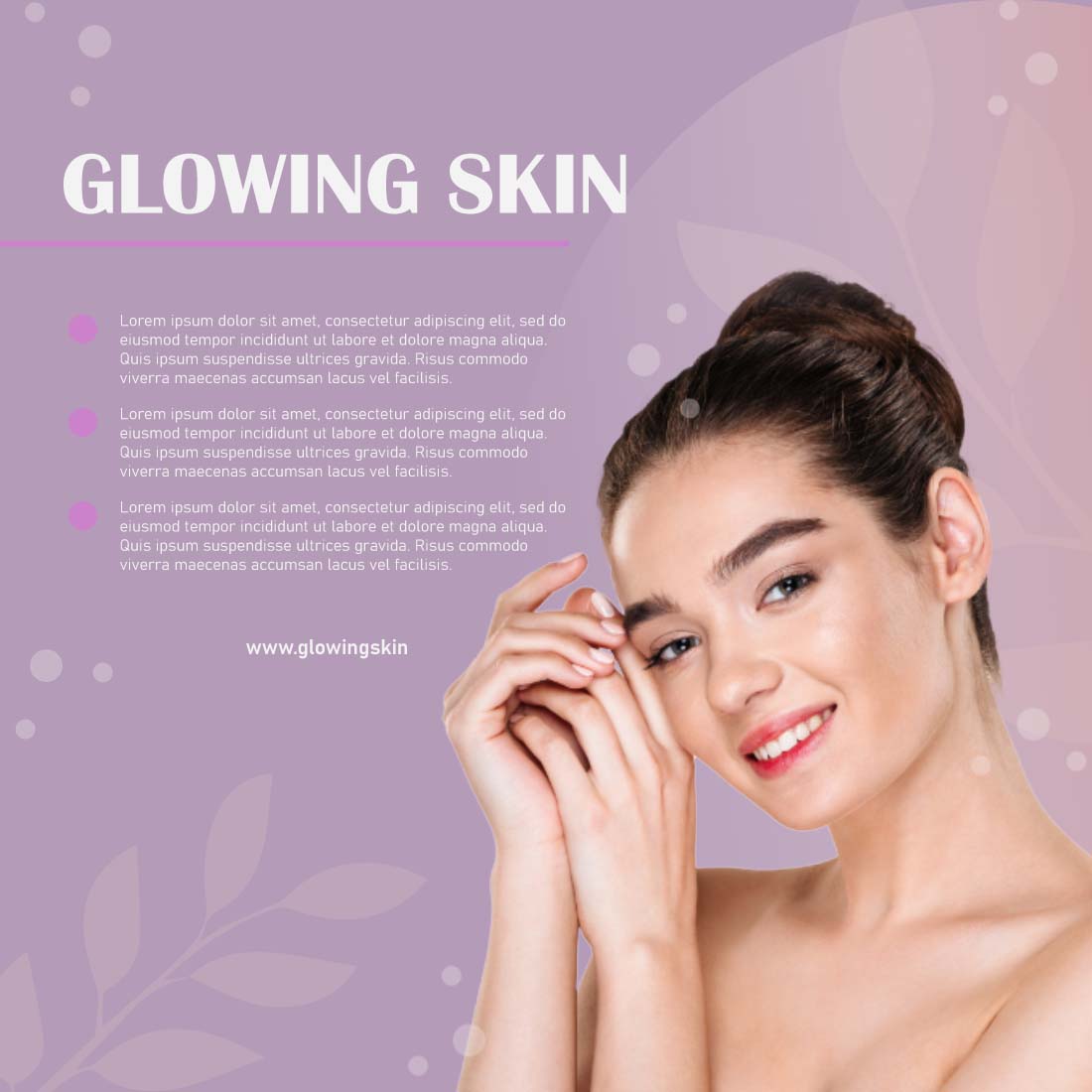 Skin Care Instagram Poster Template preview image.