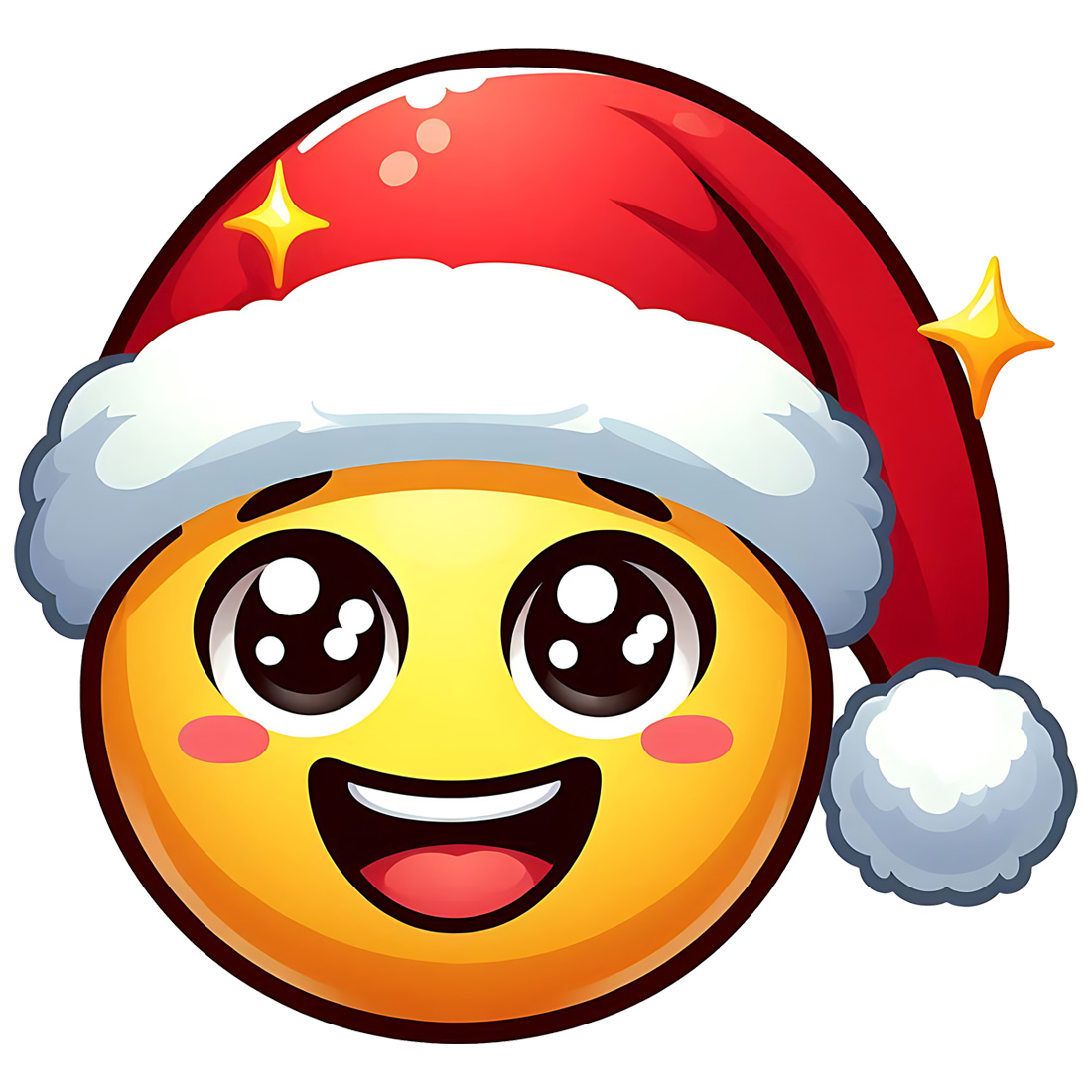 Santa emojis with a jolly smiles and twinkling eyes bundles cover image.