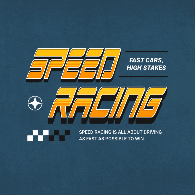 speed ahead circle typography speed racing 37