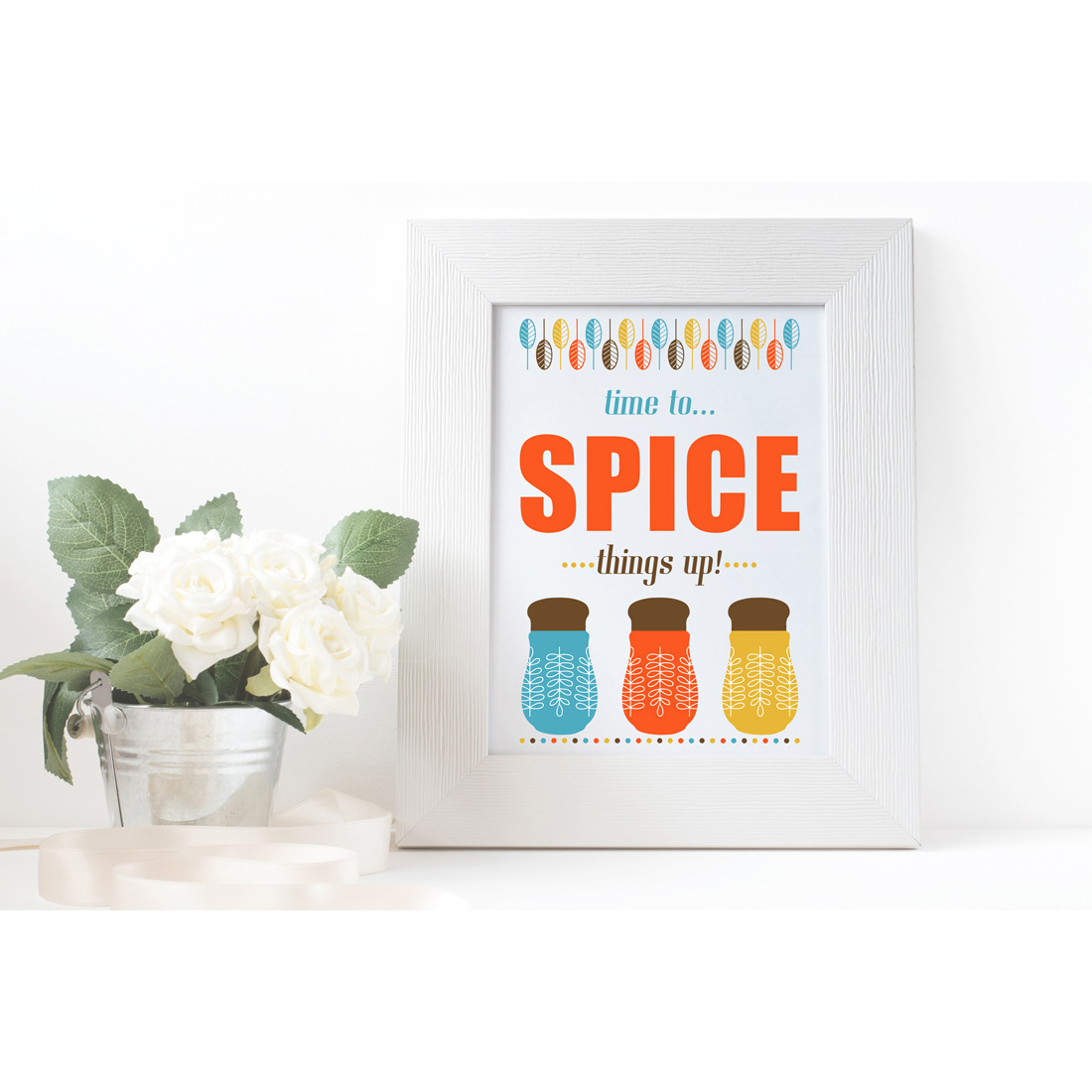 Retro Cooking Spices Printable Wall Art preview image.