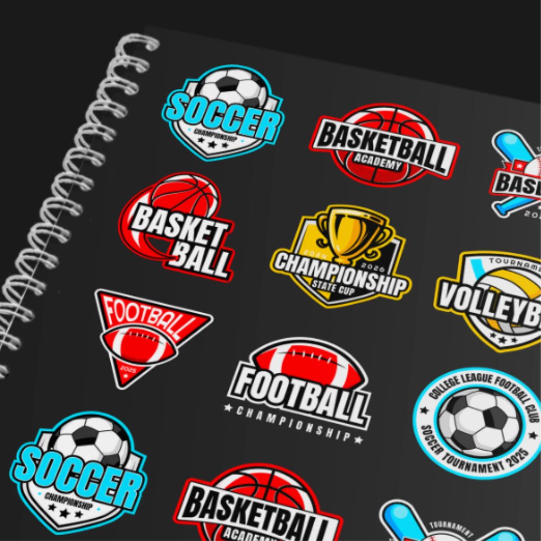 Sports Logo PSD Template cover image.