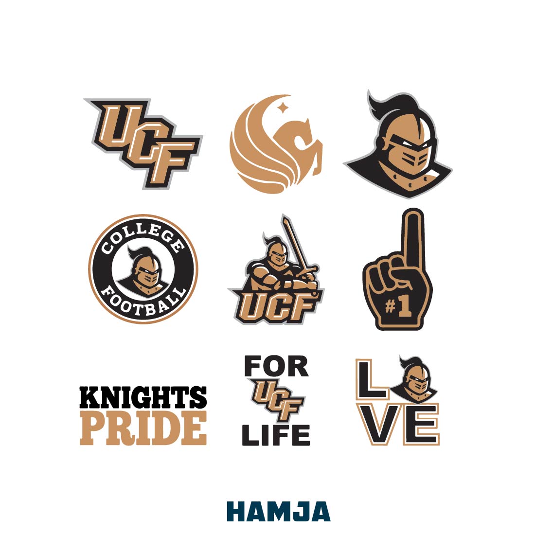 UCF Knights Bundle SVG, UCF Knights Logo, NCAA SVG PNG DXF EPS Digital File, UCF Knights Png preview image.