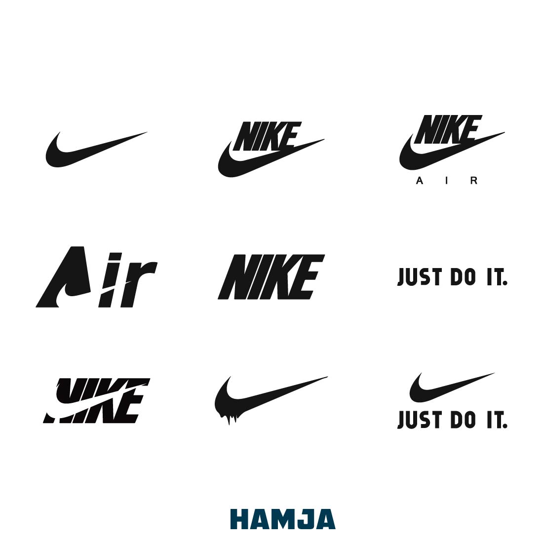 Nike Logo Bundle Layered SVG, Nike Air Cricut file, Cut files, Nike digital vector file, Swoosh Digital download, Nike Png , Vectorart market preview image.