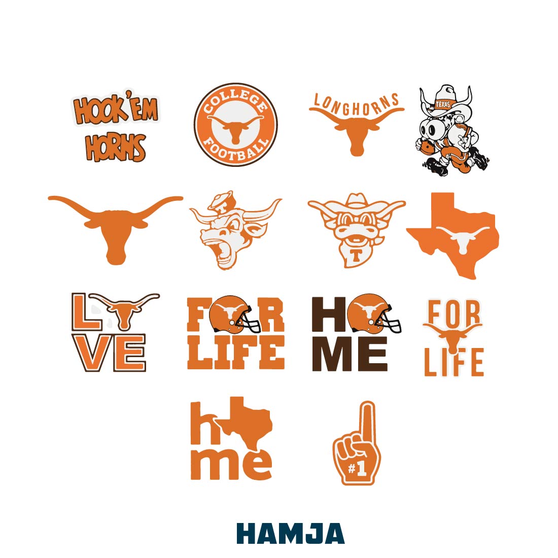 Texas Longhorns Logo SVG bundle cover image.