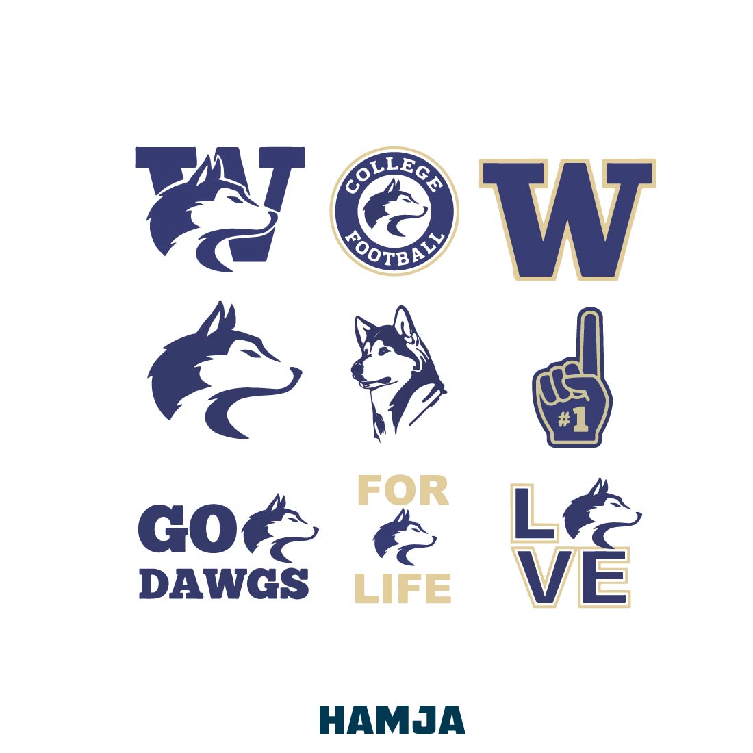 Washington Huskies Logo SVG, Washington Huskies Logo, NCAA SVG PNG DXF EPS Digital File, Washington Huskies Png cover image.