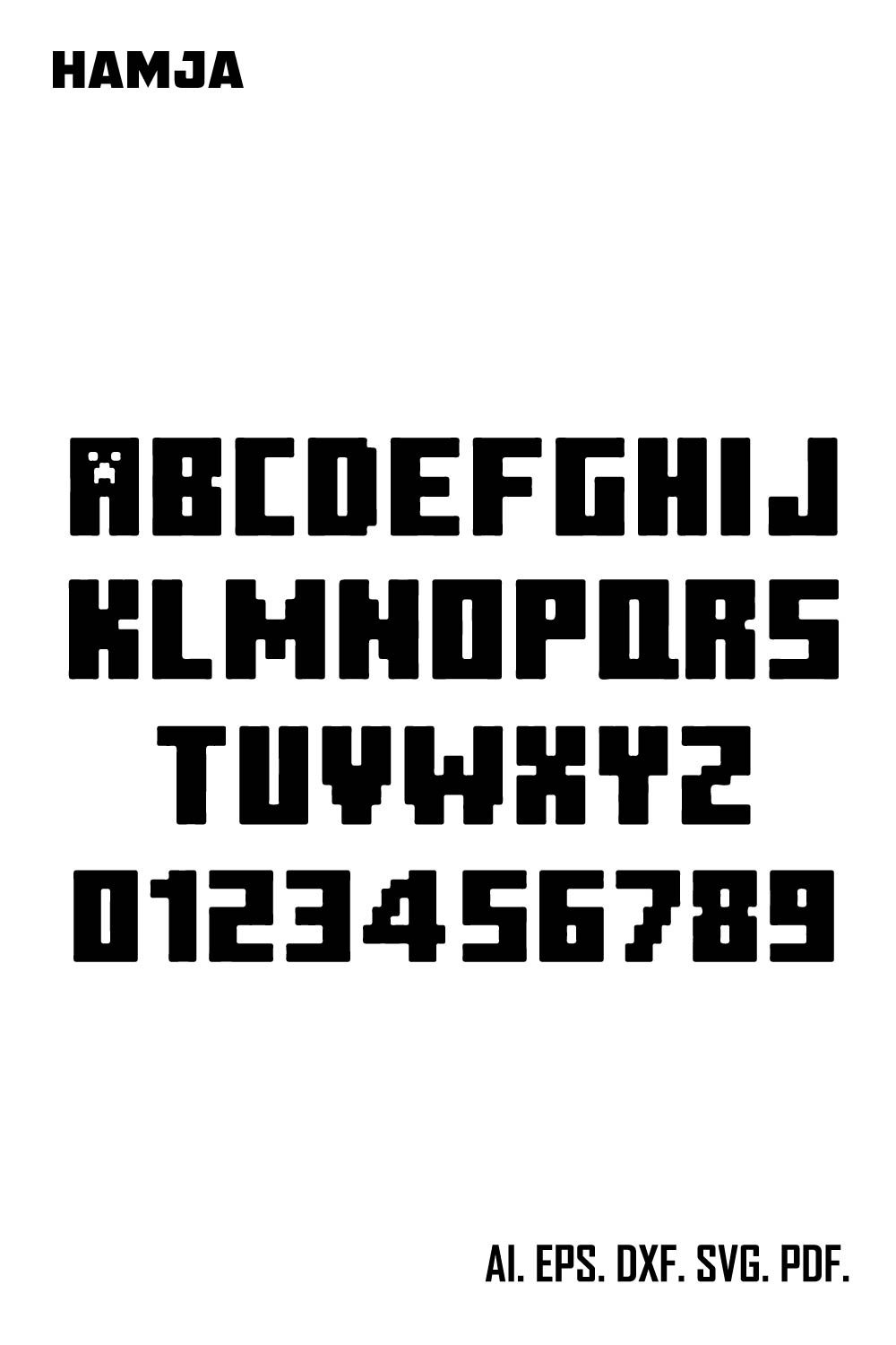 Minecraft Font SVG, Minecraft SVG, Minecraft Alphabet, Minecraft Letters, Minecraft Cricut Silhouette ,Minecraft Font svg bundle pinterest preview image.