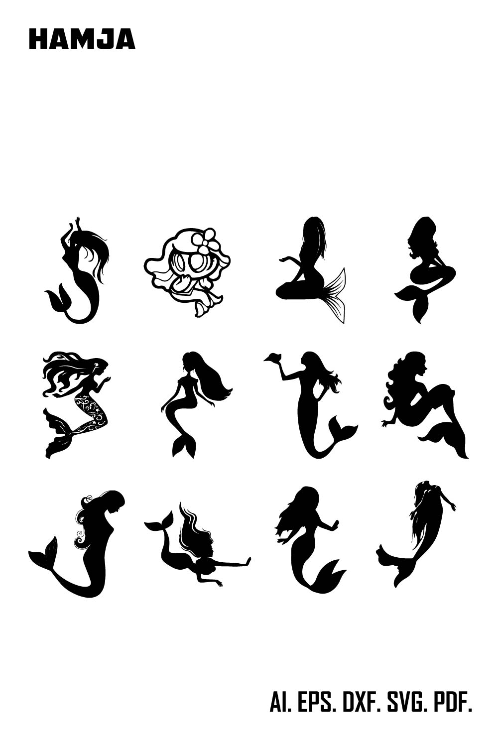 Mermaid Svg Cricut, Mermaid Bundle Svg, Mermaid Svg, Mermaid Clipart, Mermaid Silhouette, Mermaid Cut File, Mermaid Svg Bundle, Mermaid Png pinterest preview image.