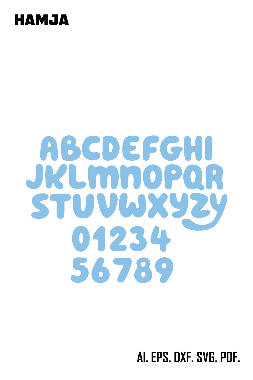 Bluey Font SVG, Bluey Font OTF, Bluey letters SVG, Bluey Alphabet SVG, Bluey Svg Cricut, Bluey svg birthday pinterest preview image.