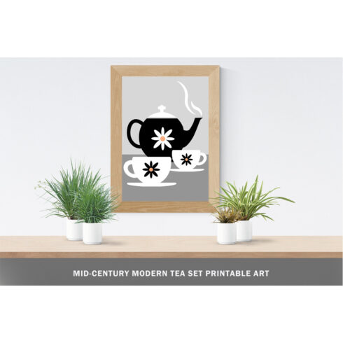 Retro Modern Tea Set Printable Art cover image.