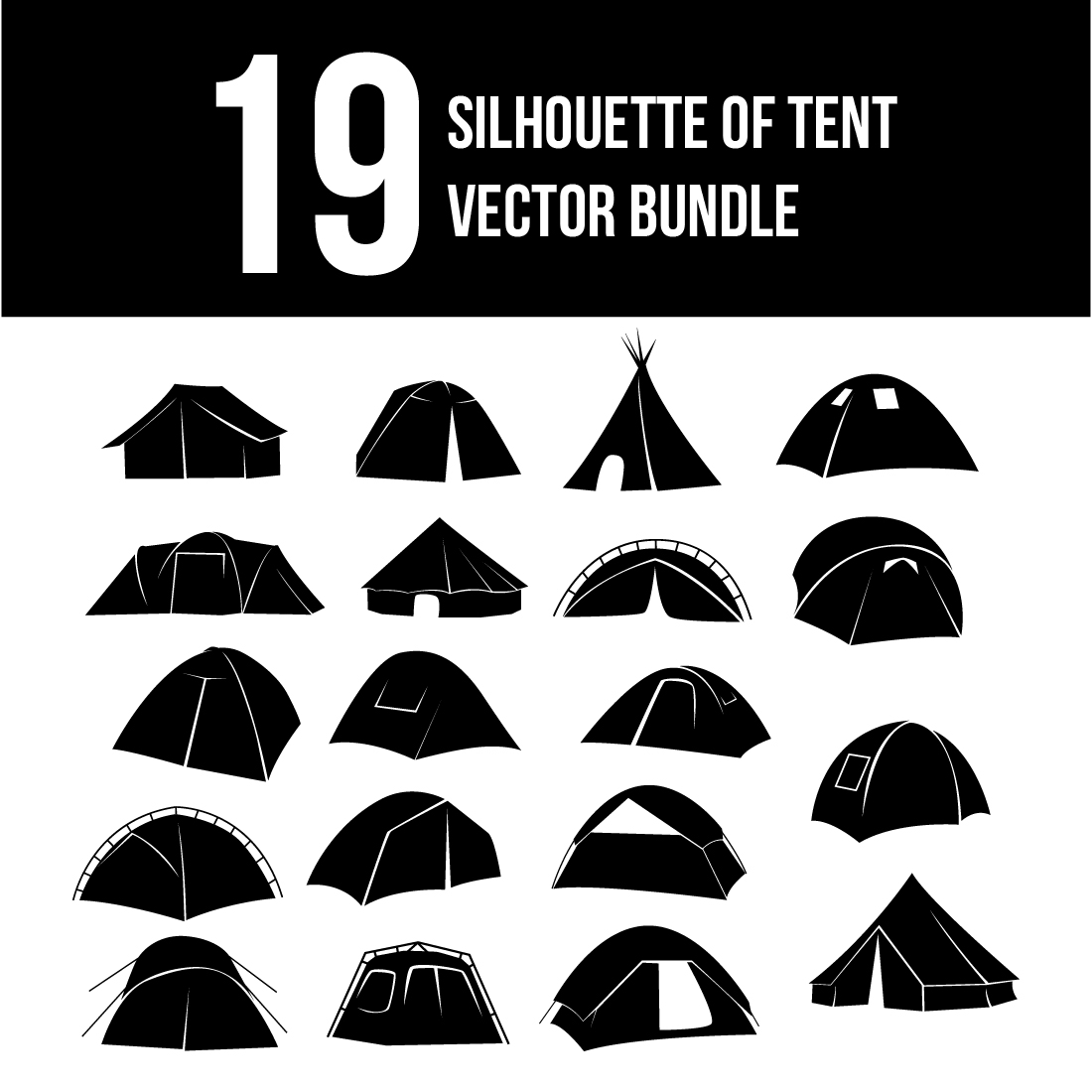 silhouette of tent vector bundle cover image.