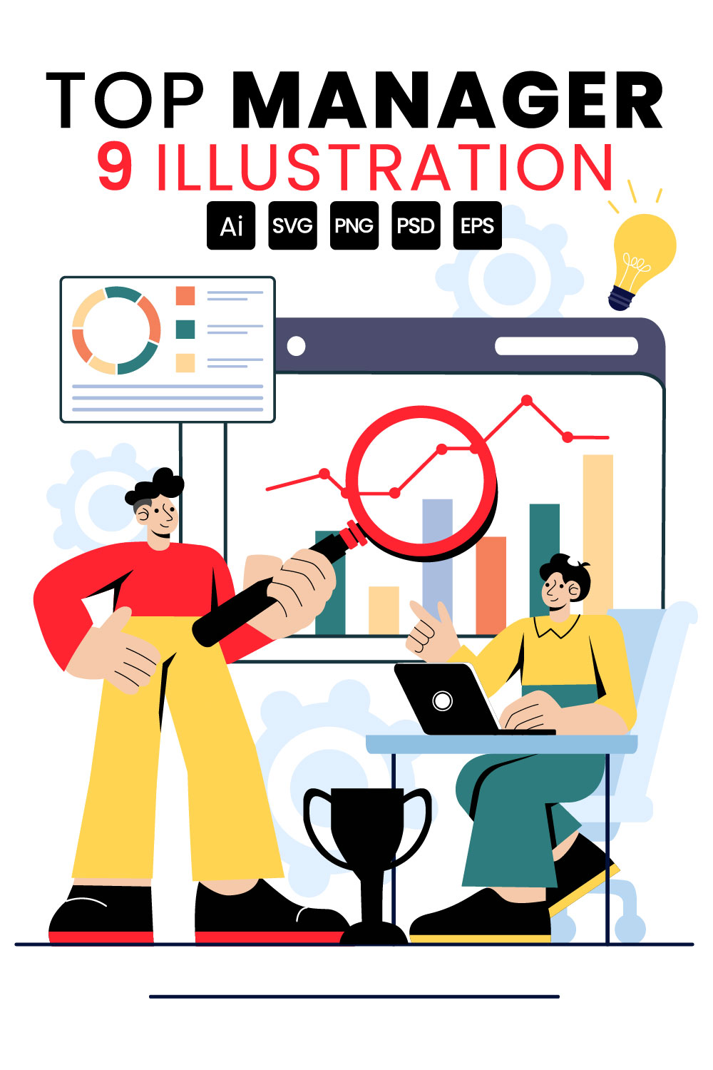 9 Top Manager Employees Illustration pinterest preview image.