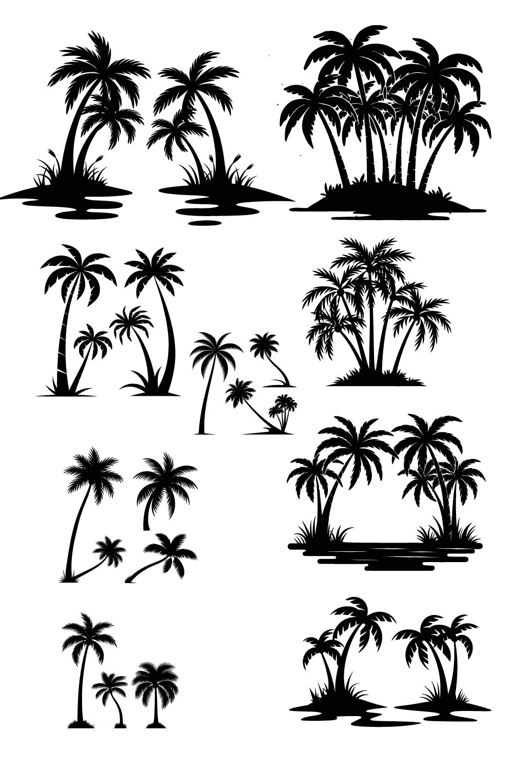 10 Silhouetted Palms in a Tropical Setting pinterest preview image.