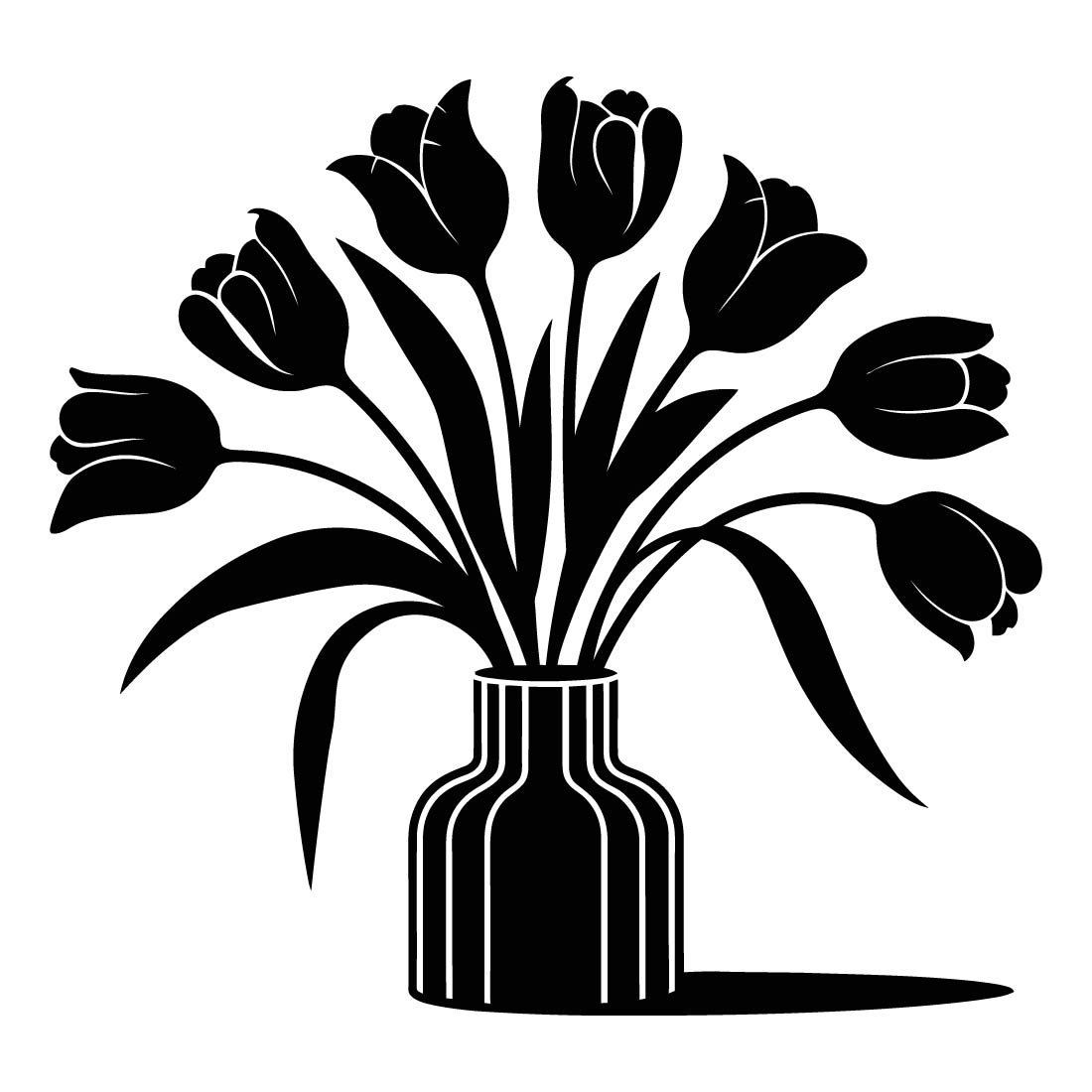 tulip flowers tulip vector silhouette 3 272