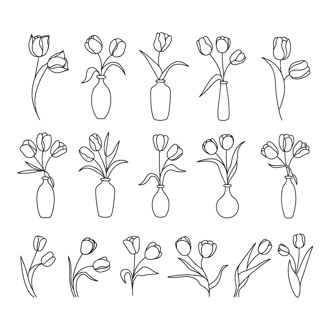 tulips collection a modern botanical illustration 3 589