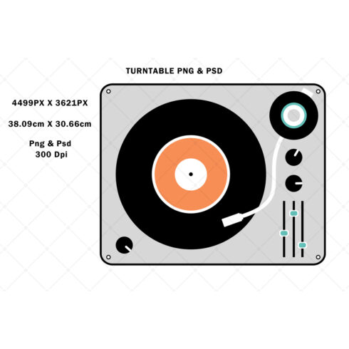 Retro Vinyl Record Turntable Png & Psd cover image.