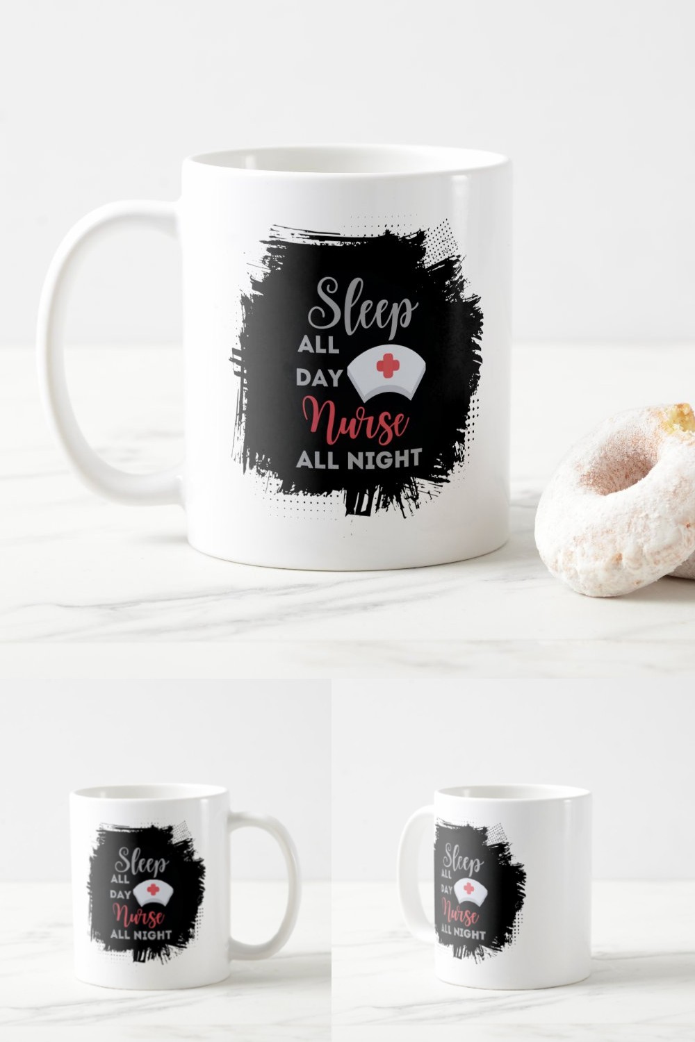 Sleep All Day Nurse All Night - Digital Design File for Custom Coffee Mug Creations pinterest preview image.