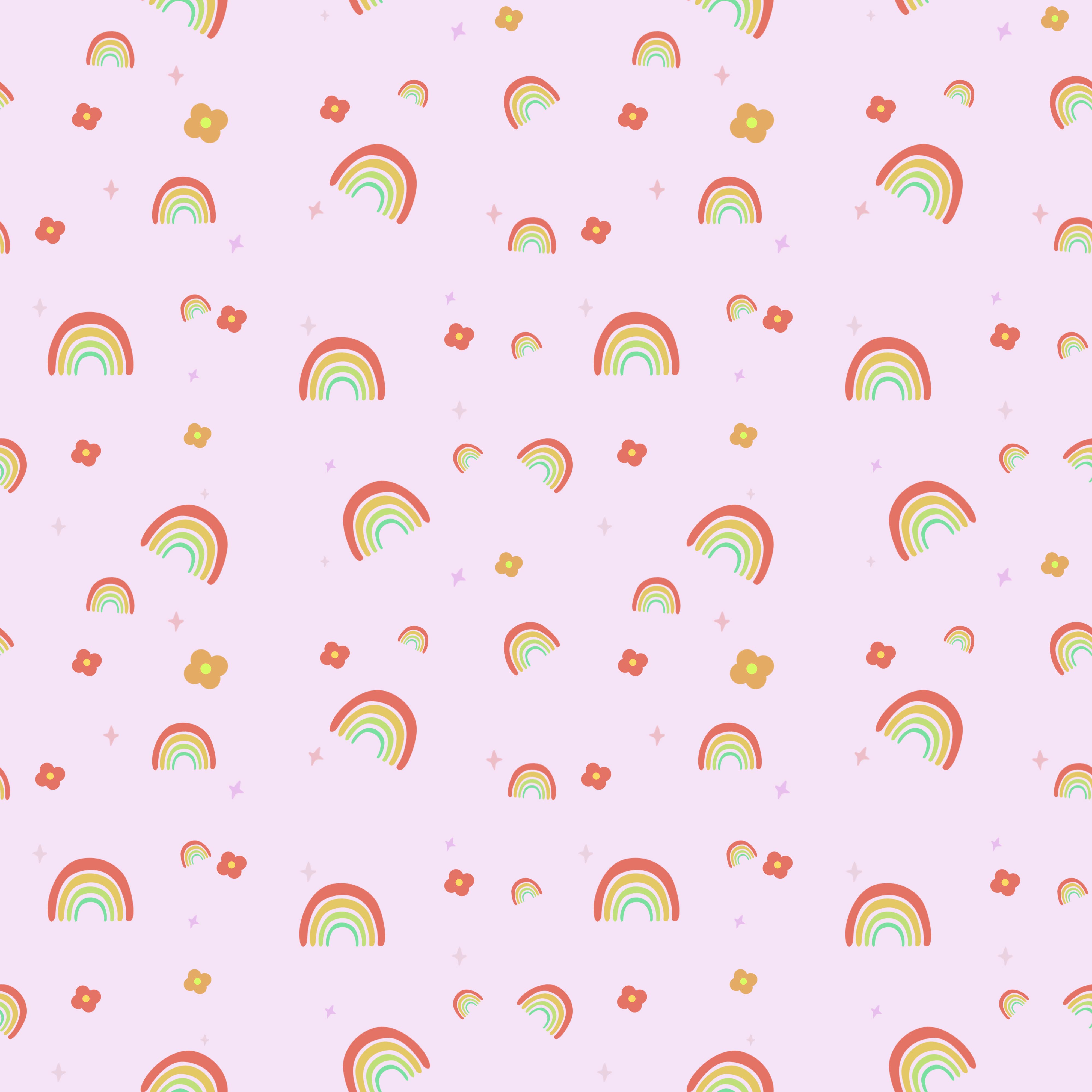 Sky and Rainbow-Themed Seamless Pattern for Gift Wrapping & Room Decor cover image.