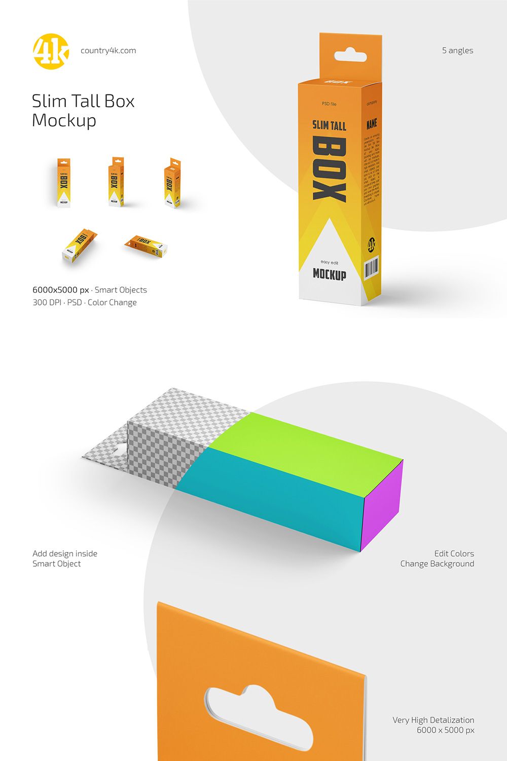 Slim Tall Box Mockup Set pinterest preview image.