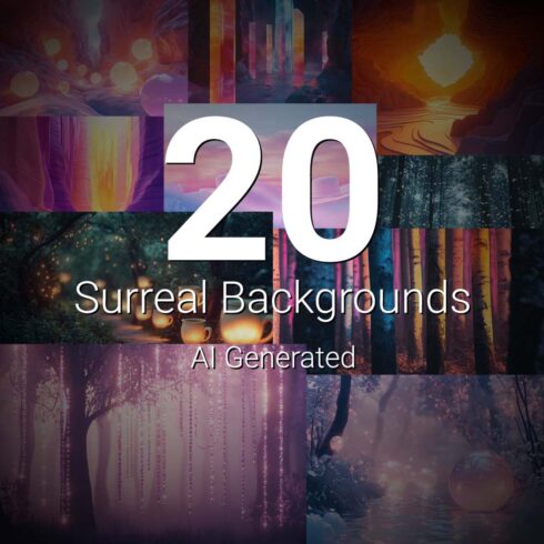 20 Surreal Backgrounds - AI Generated cover image.