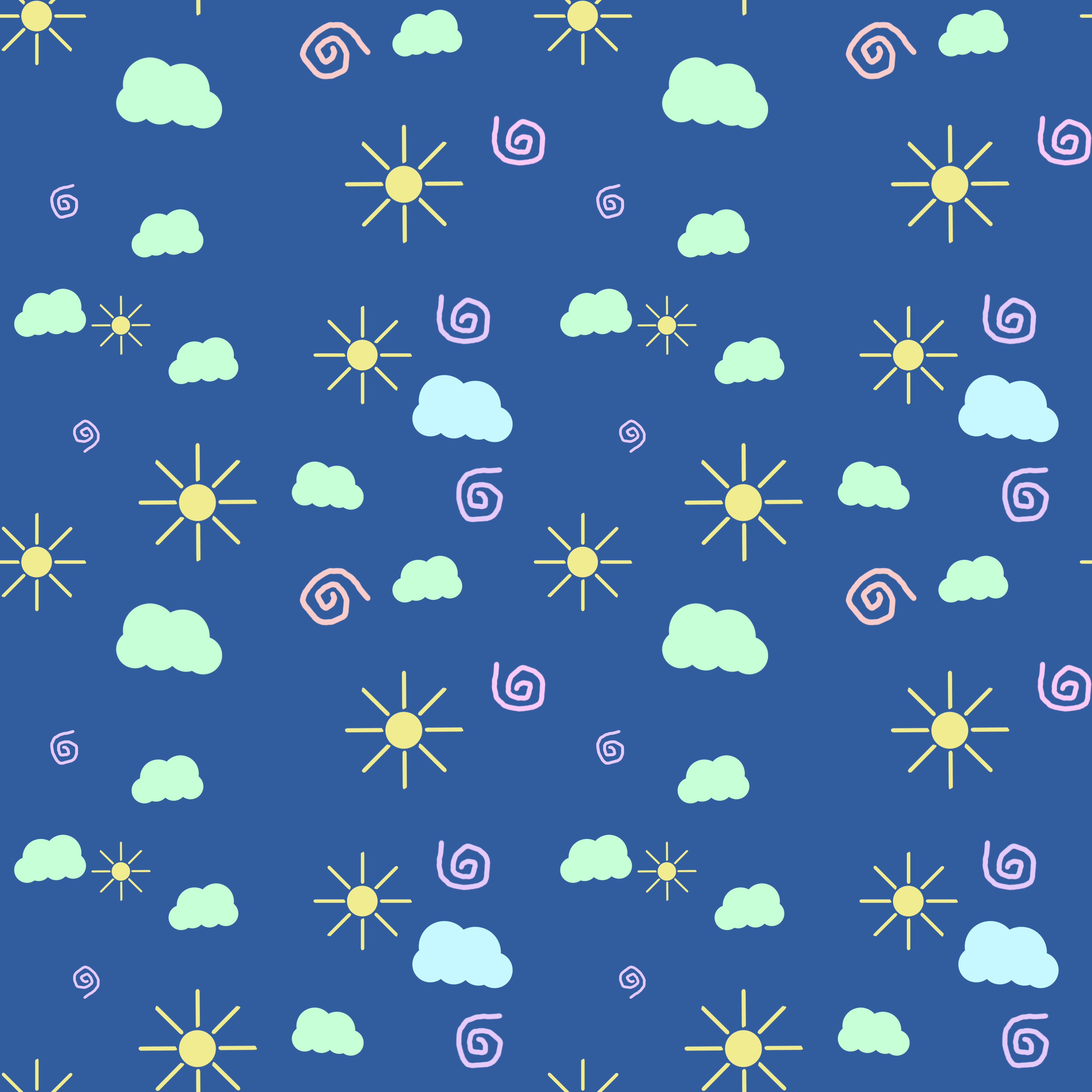 Sky and Rainbow-Themed Seamless Pattern for Gift Wrapping & Room Decor preview image.