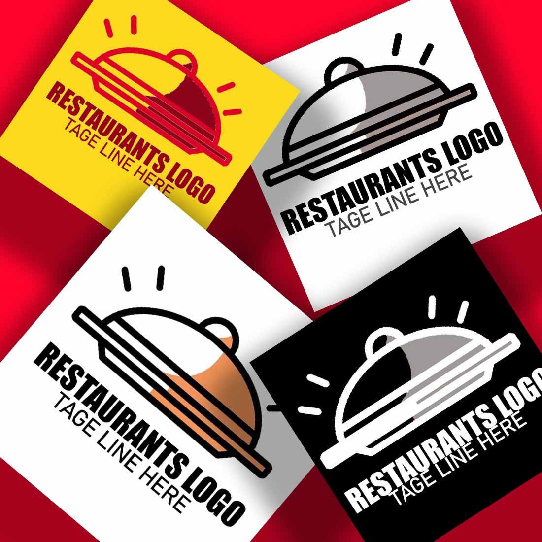 Versatile Logo Design for Culinary Excellence: Four Unique Color Variations preview image.