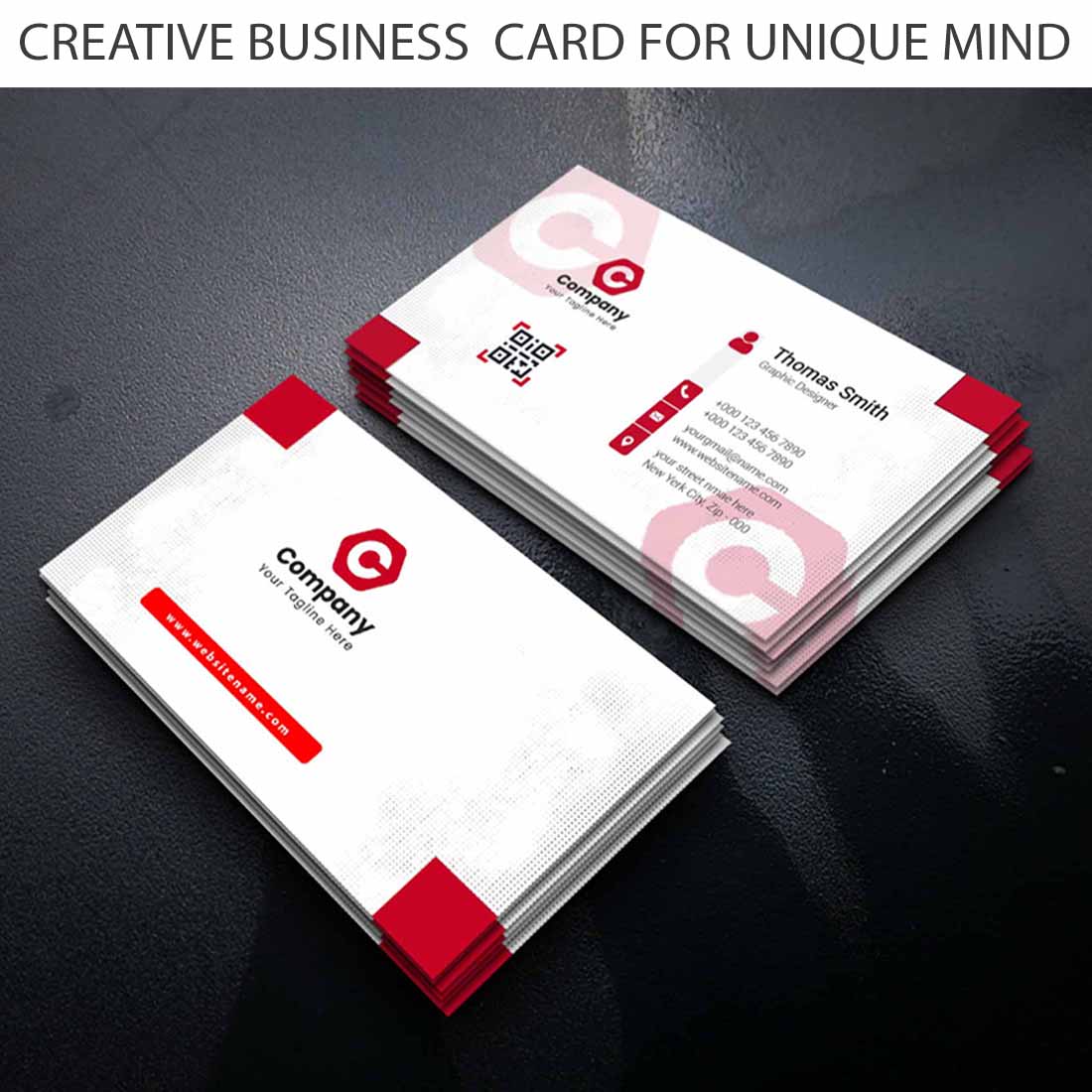 CREATIVE WHITE BUSINESS CARD UNIQUE AND DECENT preview image.