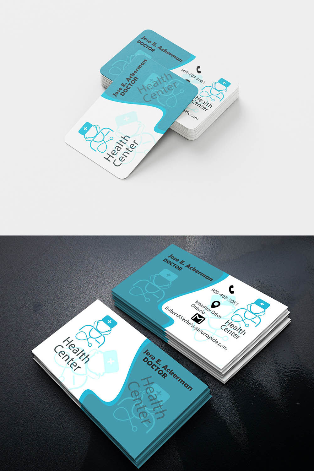 DOCTOR CARD Business Card minimal creative pinterest preview image.