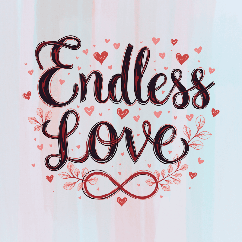 Endless Script Elegant Script Endless Love T-Shirt Design Bundle - MasterBundles