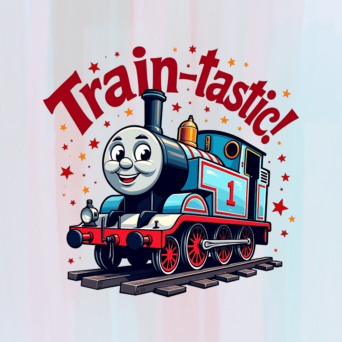 Happy Train T-Shirt Design Bundle preview image.