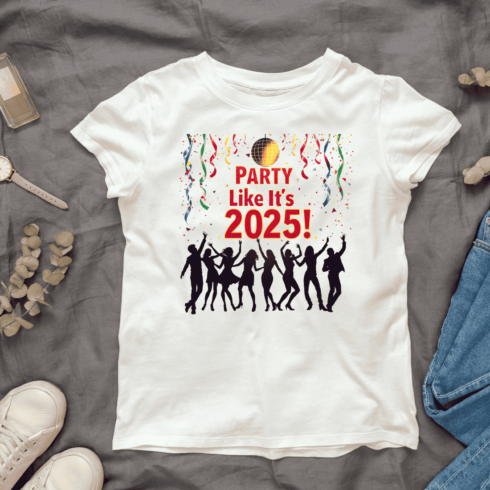 Party Like It's 2025! New Year's Eve Design T-Shirt Design Bundle cover image.