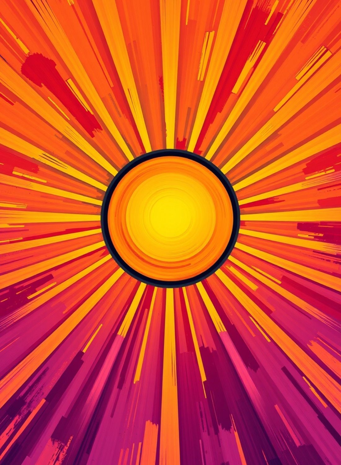 Retro Sunburst Printable Poster Art pinterest preview image.