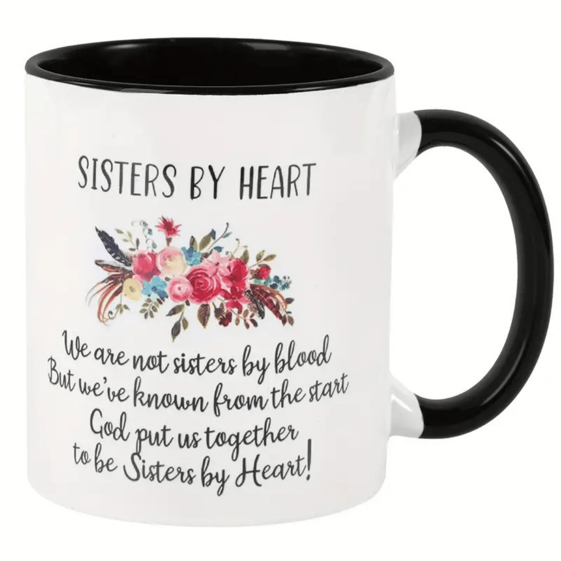 Sisters By Heart Ceramic Mug - White Coffee Tea Mug, Perfect Gift for Birthdays & Home Kitchen Use preview image.