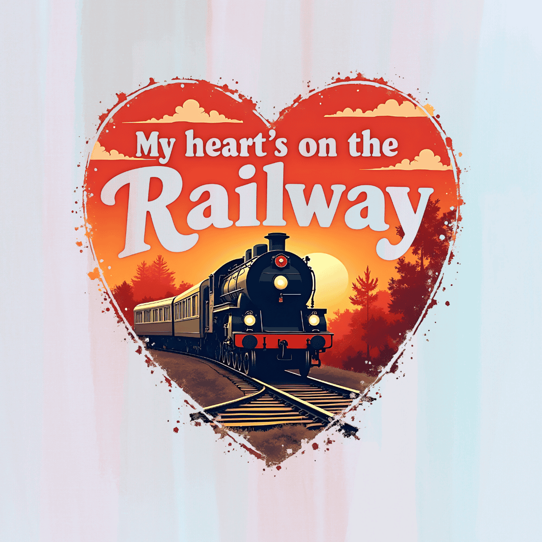 Train Love T-Shirt Design Bundle preview image.