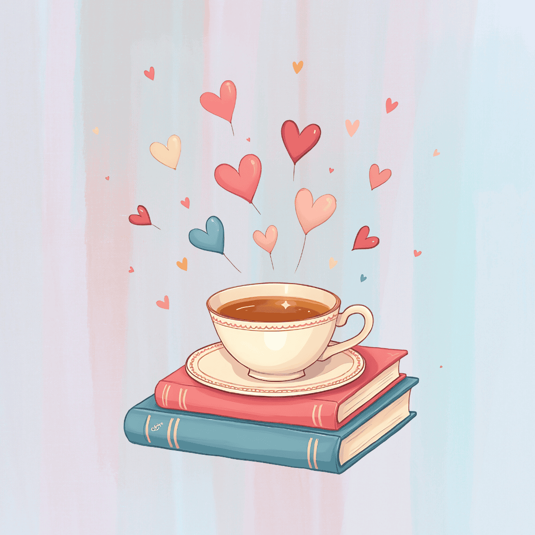 Book and Coffee Love T-Shirt Design Bundle preview image.