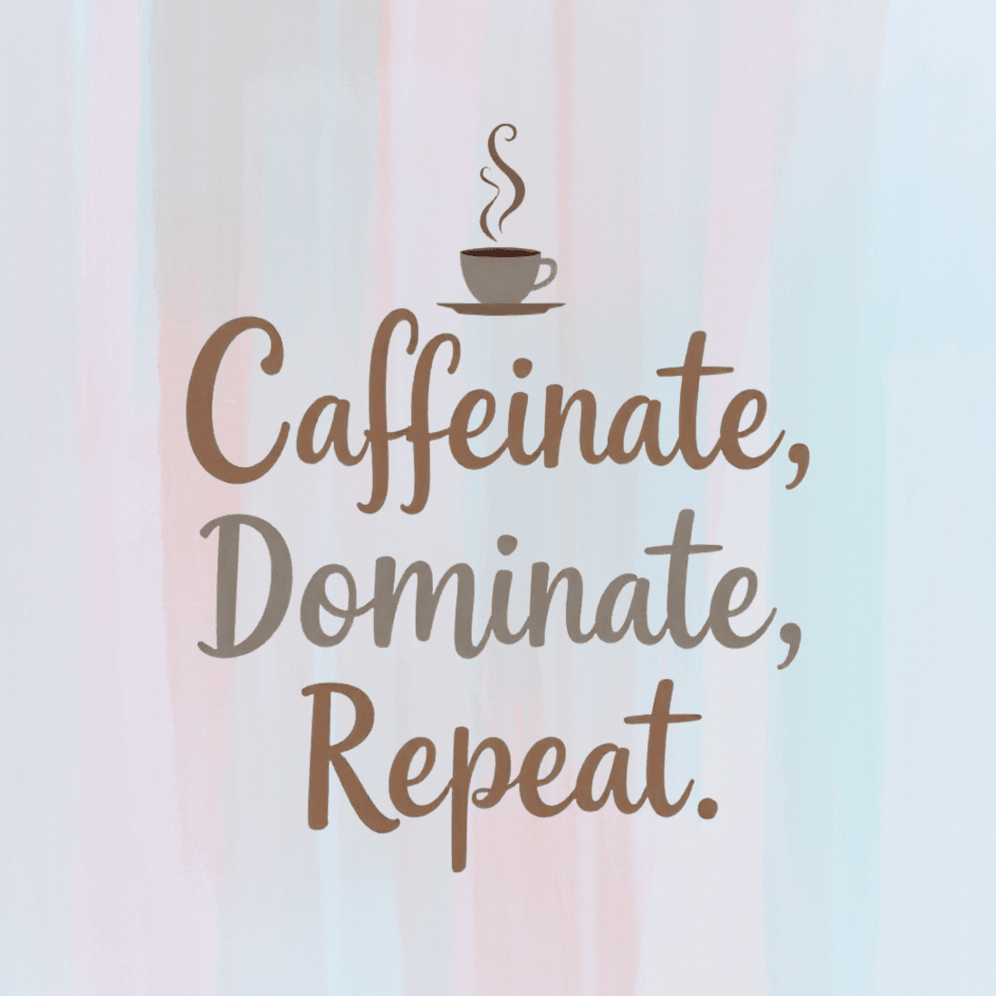 Caffeinate Dominate Repeat T-Shirt Design Bundle preview image.