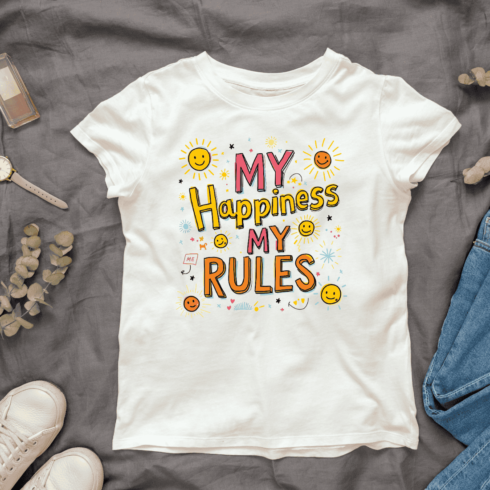 My Happiness My Rules T-Shirt Design Bundle cover image.