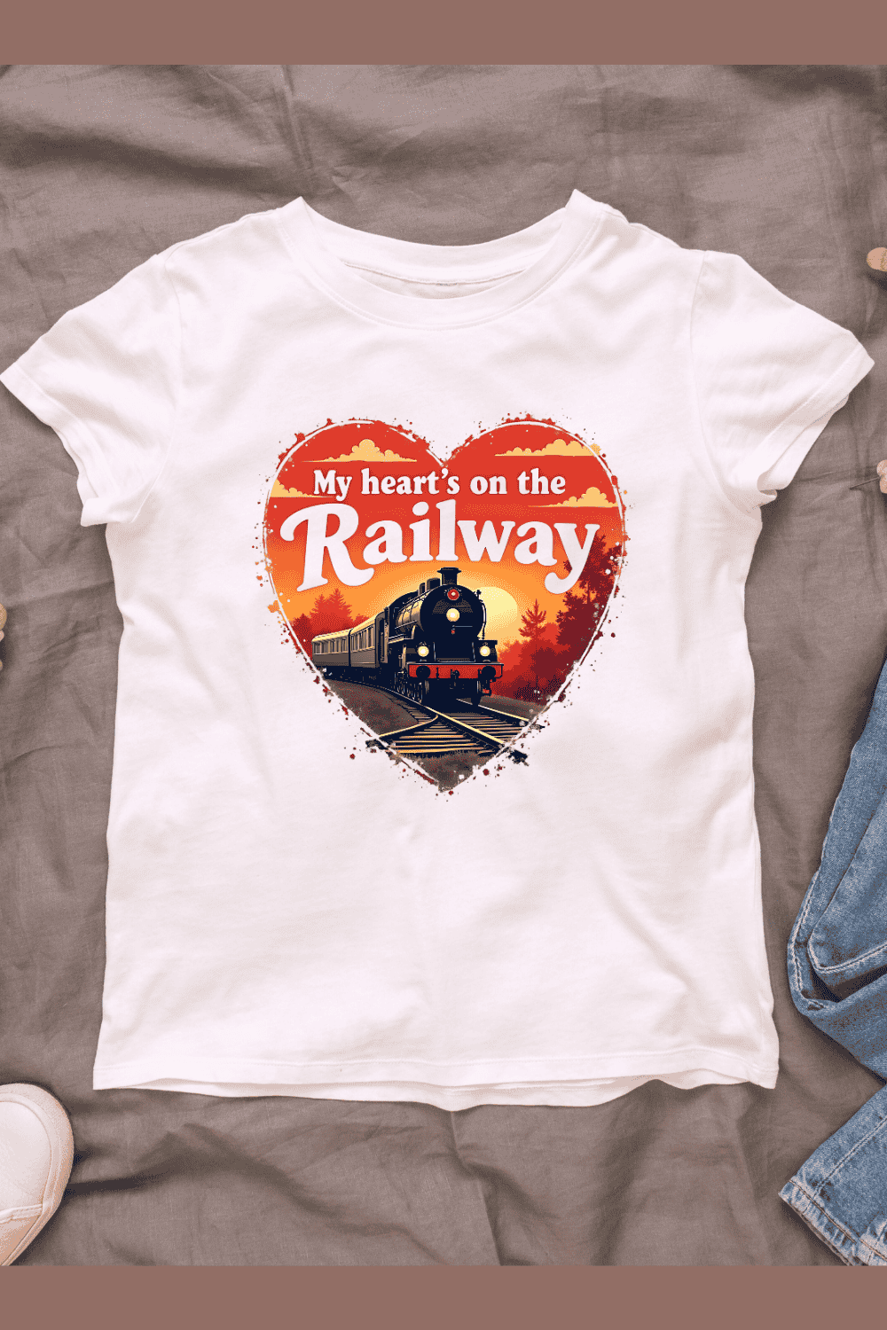 Train Love T-Shirt Design Bundle pinterest preview image.