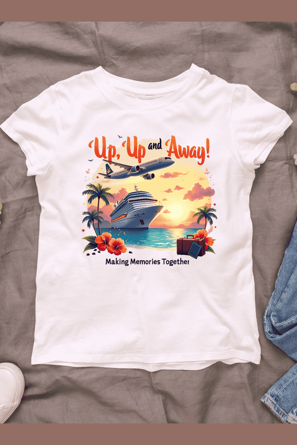 Travel and Adventure Graphic T-Shirt Design Bundle pinterest preview image.