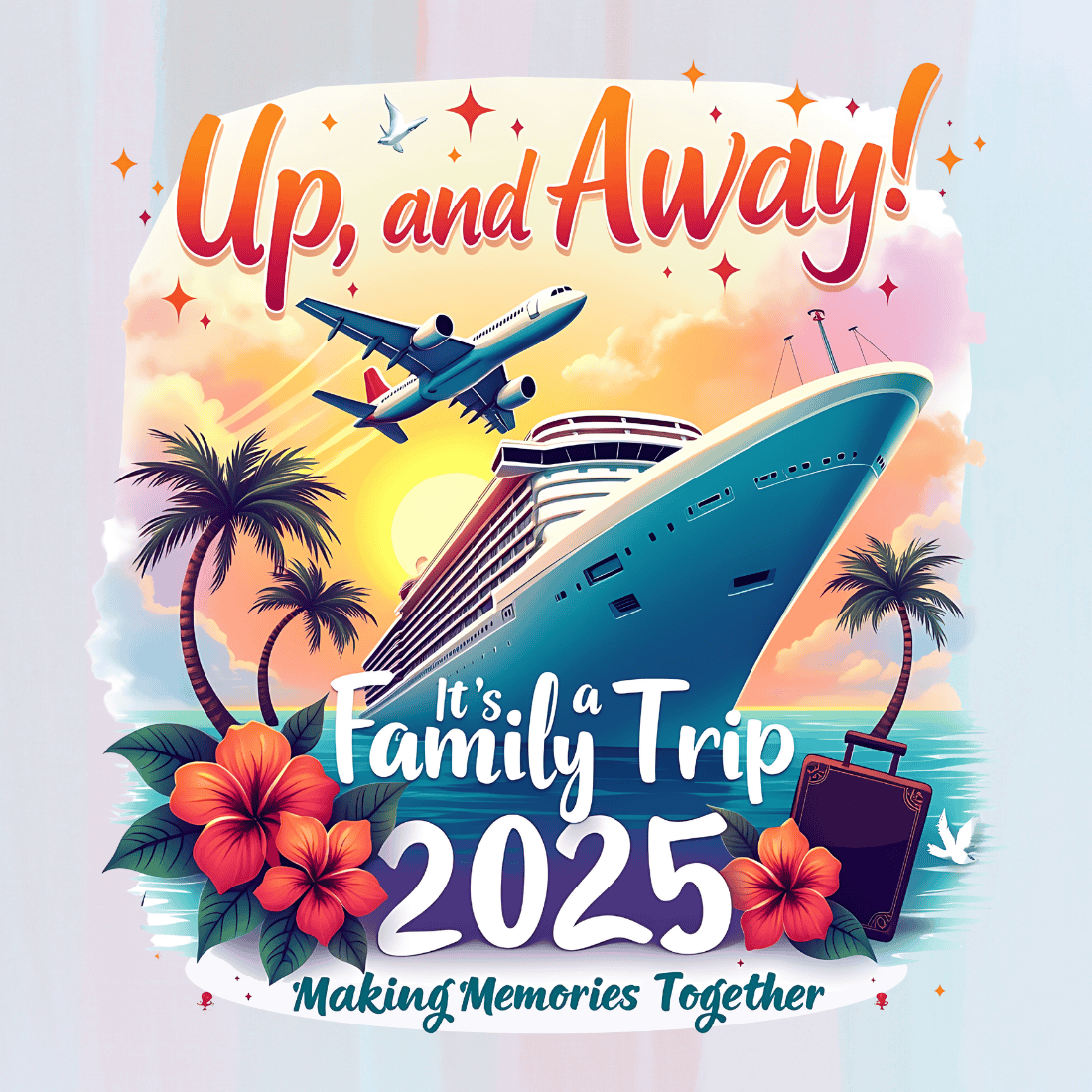 Family Vacation T-Shirt Design Bundle preview image.