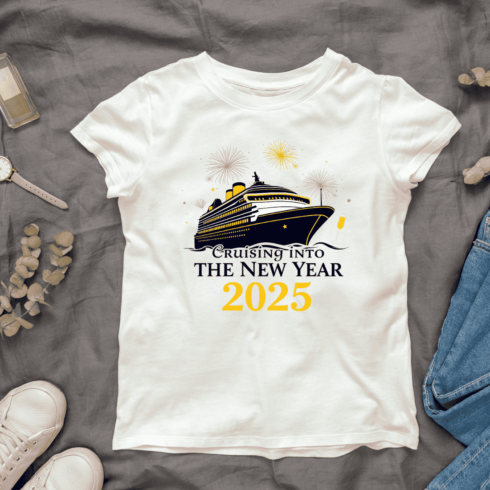 Cruising into the New Year 2025 T-Shirt Design Bundle cover image.