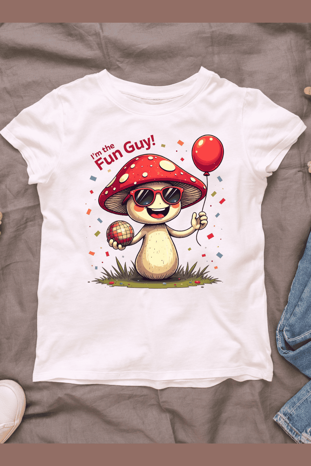 Whimsical Mushroom for Birthday T-Shirt Design Bundle pinterest preview image.