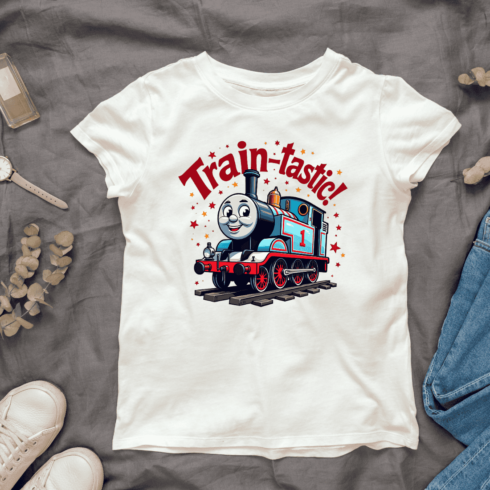 Happy Train T-Shirt Design Bundle cover image.