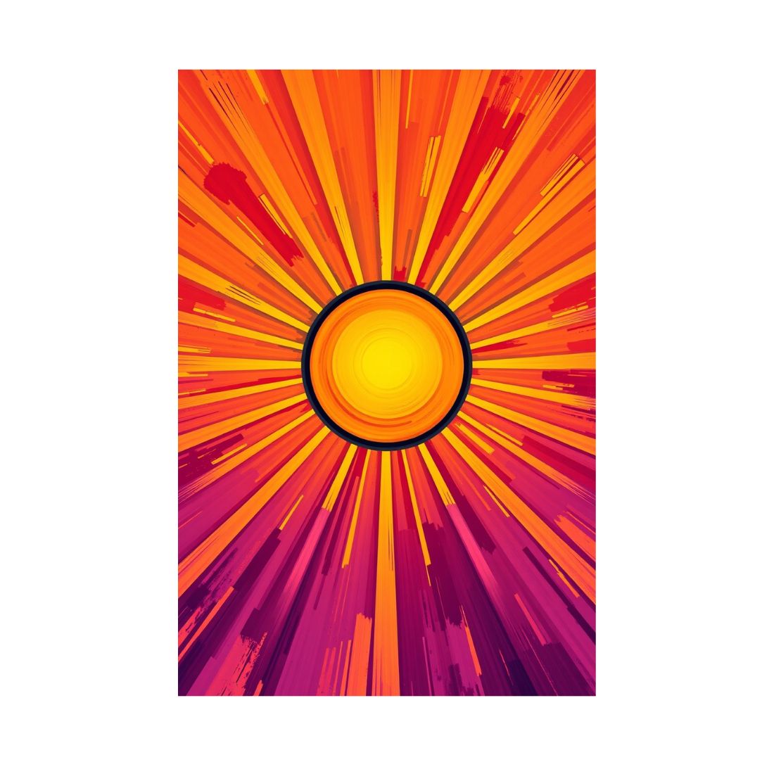 Retro Sunburst Printable Poster Art cover image.