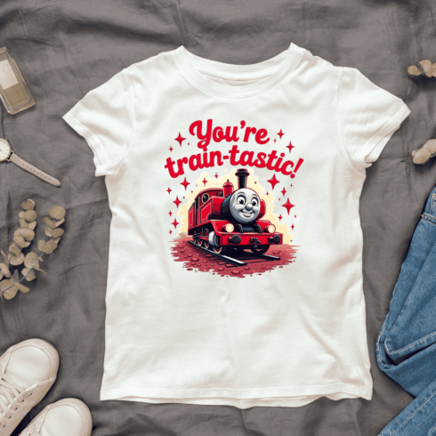 Cute Cartoon Train with Stars T-Shirt Design Bundle cover image.