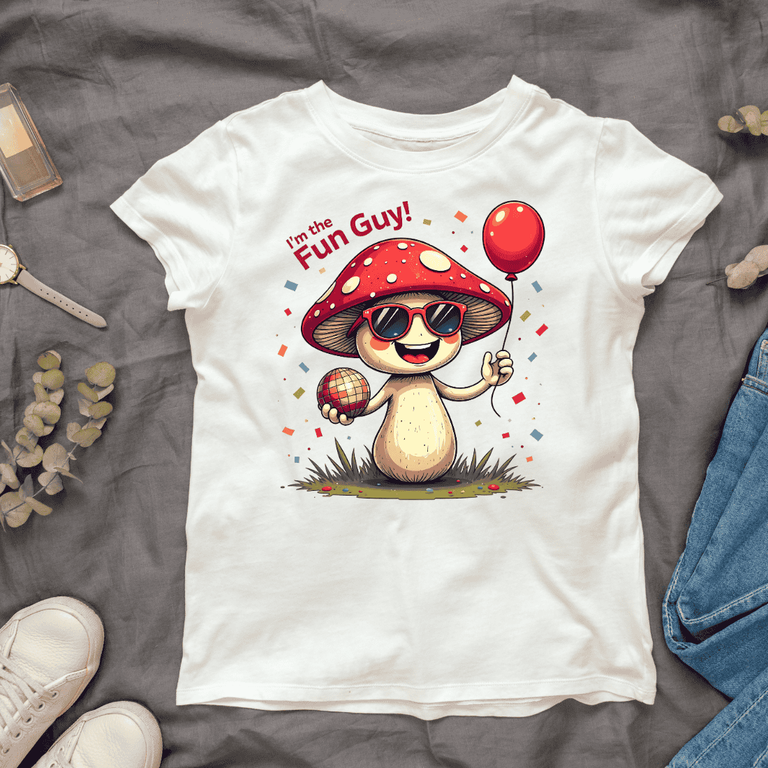 Whimsical Mushroom for Birthday T-Shirt Design Bundle cover image.