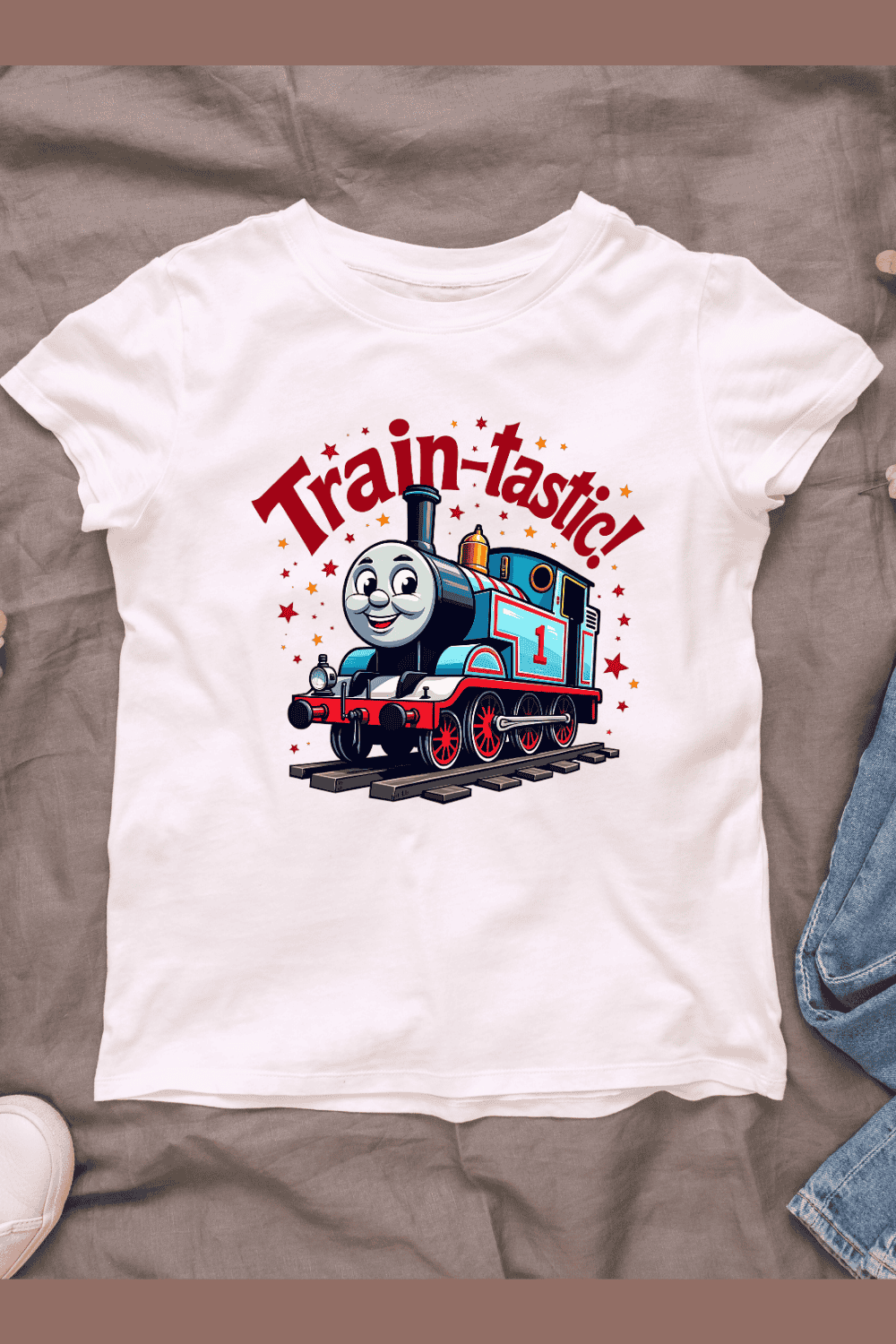 Happy Train T-Shirt Design Bundle pinterest preview image.